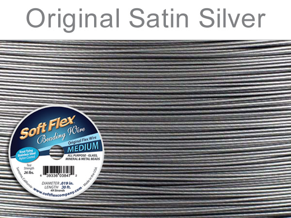 BDC-419.00 - Soft Flex Beading Wire, Satin Silver, .019 Inch, 30 Feet