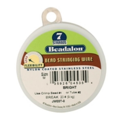 Beadalon 7 Strand Bead Stringing Wire, Bright, .012 Inch, 30 Feet||BDC-300.12