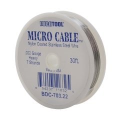 Micro Cable Beading Cord, Steel, .022 Inch, 30 Feet, 7 Strands||BDC-703.22