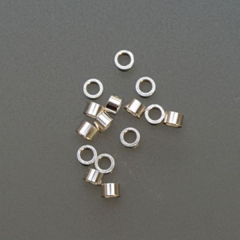 Sterling Silver Mini Tube Crimp Beads, 1 x 1.30 Millimeters, Pack of 100||BDS-117.06