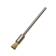 1/4" END BRUSH-BRASS, STRAIGHT, 3/32" mandrel||BRS-451.00