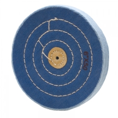 BLUE BUFF, LEATHER CENTER, 4 ROW STITCHED, 6X50||BUF-736.50