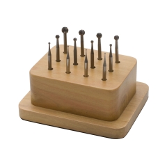 Deluxe Burs, Round Assortment, 12 Pieces with Stand||BUR-500.05