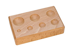 Hardwood Forming Block, Round Depressions, 6-1/4 by 4 by 1-1/4 Inches||DAP-155.00