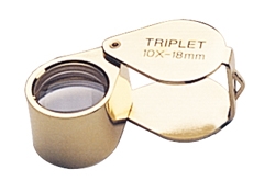 Diamond Loupe, 10X Triplet, Goldtone, 18 Millimeters||ELP-750.02