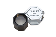 Economy Hexagonal Loupe, 10X Triplet, Chrome and Black 20.5 Millimeters||ELP-757.00