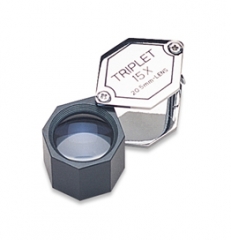 Hexagonal Loupe, 15X Triplet, Black and Chrome, 20.5 Millimeters||ELP-758.00