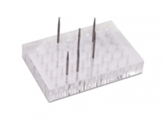 Lucite Bur and Accessories Block, 40 Holes, 4-1/4 by 3 by 3/4 Inches||HOL-340.00