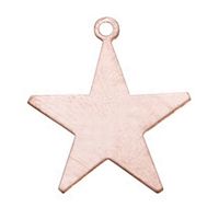 Copper Shape, Star with Ring, 1 inch, 6 Pieces||MET-130.10