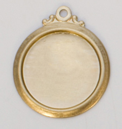 Brass Framed Circle with Ring, 24 Gauge, 17 Millimeter, Pack of 6||MET-400.64