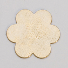 Brass 6-Petal Flower, 24 Gauge, 7/8 Inch, Pack of 6||MET-440.15