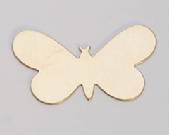 Brass Butterfly, 24 Gauge, 1-5/16 by 3/4 Inch, Pack of 6||MET-450.12