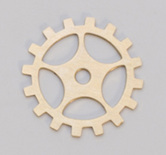 Brass Gear with Spoke, 24 Gauge, 3/4 Inch, Pack of 6||MET-450.40