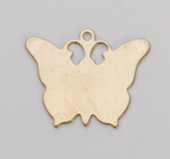 Brass Small Butterfly with Ring, 24 Gauge, 19 by 15 Millimeters, Pack of 6||MET-450.68