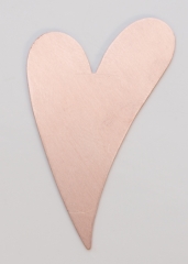 Copper Funky Heart, 24 Gauge, 1-3/4 by 1-1/4 Inch, Pack of 6||MET-535.05