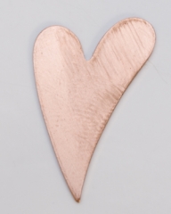 Copper Funky Heart, 24 Gauge, 1 by 5/8 Inch, Pack of 6||MET-535.15