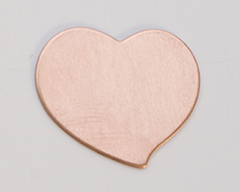 Copper Heart, 24 Gauge, 3/4 by 3/4 Inch, Pack of 6||MET-535.20