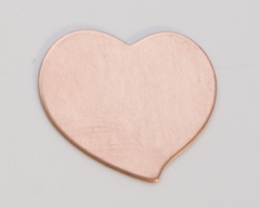 Copper Heart, 24 Gauge, 1 by 1/2 Inch, Pack of 144||MET-535.20G