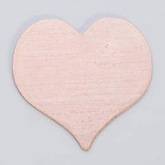 Copper Heart, 24 Gauge, 13/16 by 7/8 Inch, Pack of 6||MET-535.30