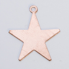 Copper Star with Ring, 24 Gauge, 1 Inch, Pack of 6||MET-550.02