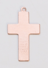 Copper Cross with Ring, 24 Gauge, 5/8 by 1 Inch, Pack of 6||MET-550.16