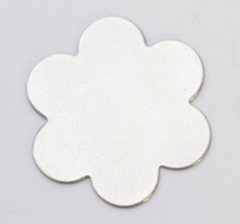 Nickel Silver 6-Petal Flower, 24 Gauge, 7/8 Inch, Pack of 6||MET-640.15