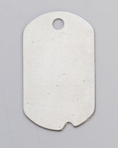 Nickel Silver Dog Tag with Hole, 24 Gauge, 1-1/4 by 3/4 Inch, Pack of 6||MET-650.08