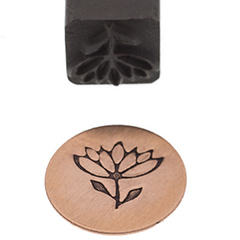 Elite Jumbo Design Stamp, 10 Millimeters, Flower with Stem||PUN-225.30