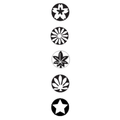 Small Round Premium Block Stamp, Stars and Flowers, Set of 5||STM-160.90