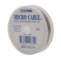 Micro Cable Beading Cord, Steel, .018 Inch, 30 Feet, 7 Strands||BDC-703.18