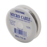 Micro Cable Beading Cord, Steel, .018 Inch, 100 Feet, 7 Strands||BDC-710.18