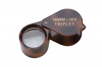 Diamond Loupe, 10X Triplet, Brown Tortoise, 18 Millimeters||ELP-753.04