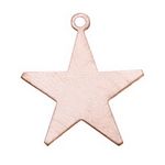 Copper Shape, Star with Ring, 1 inch, 6 Pieces||MET-130.10