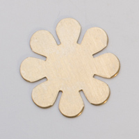 Brass 8-Petal Flower, 24 Gauge, 15/16 Inch, Pack of 6||MET-440.10