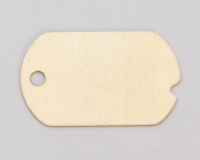 Brass Dog Tag with Hole, 24 Gauge, 1-1/4 by 3/4 Inch, Pack of 144||MET-450.08G