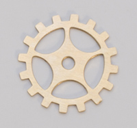 Brass Gear with Spoke, 24 Gauge, 3/4 Inch, Pack of 6||MET-450.40