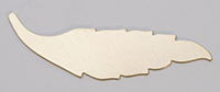 Brass Feather, 24 Gauge, 60mm x 15mm, Pack of 6||MET-450.66