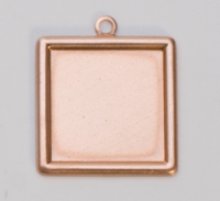 Copper Square with Ring, 24 Gauge, 20 Millimeters, Pack of 144||MET-510.15G