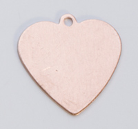 Copper Heart with Ring, 24 Gauge, 5/8 by 5/8 Inch, Pack of 6||MET-535.25