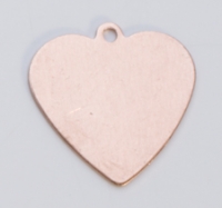 Copper Heart with Ring, 24 Gauge, 5/8 by 5/8 Inch, Pack of 144||MET-535.25G