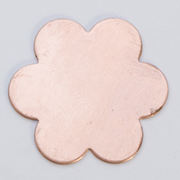 Copper 6-Petal Flower, 24 Gauge, 7/8 Inch, Pack of 6||MET-540.15