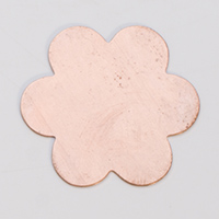 Copper 6-Petal Flower, 24 Gauge, 1-3/8 Inch, Pack of 6||MET-540.20