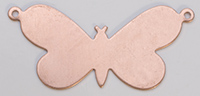 Copper Butterfly with 2 Rings, 24 Gauge, 1-5/16 by 3/4 Inch, Pack of 6||MET-550.14