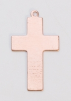 Copper Cross with Ring, 24 Gauge, 5/8 by 1 Inch, Pack of 6||MET-550.16