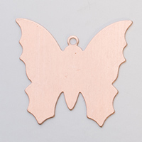 Copper Butterfly with Ring, 24 Gauge, 1-3/8 by 1-1/4 Inch, Pack of 6||MET-550.26