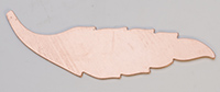 Copper Feather, 24 Gauge, 60  by 15 Millimeters, Pack of 6||MET-550.66