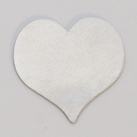 Nickel Silver Heart, 24 Gauge, 13/16 by 7/8 Inch, Pack of 6||MET-635.30