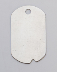 Nickel Silver Dog Tag with Hole, 24 Gauge, 1-1/4 by 3/4 Inch, Pack of 6||MET-650.08