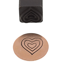 Elite Jumbo Design Stamp, 10 Millimeters, Triple Heart||PUN-225.14
