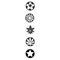 Small Round Premium Block Stamp, Stars and Flowers, Set of 5||STM-160.90